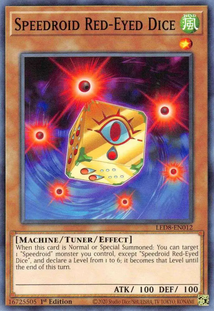 YuGiOh Trading Card Game Legendary Duelists: Synchro Storm Common Speedroid Red-Eyed Dice LED8-EN012