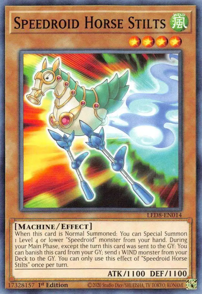 YuGiOh Trading Card Game Legendary Duelists: Synchro Storm Common Speedroid Horse Stilts LED8-EN014