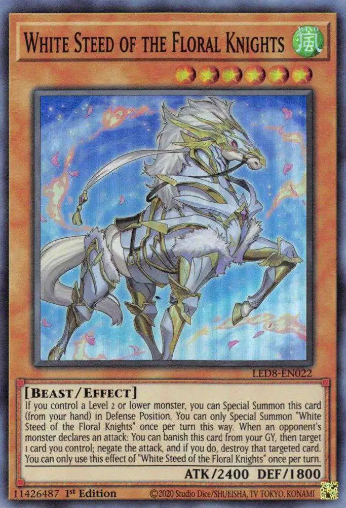 YuGiOh Trading Card Game Legendary Duelists: Synchro Storm Super Rare White Steed of the Floral Knights LED8-EN022