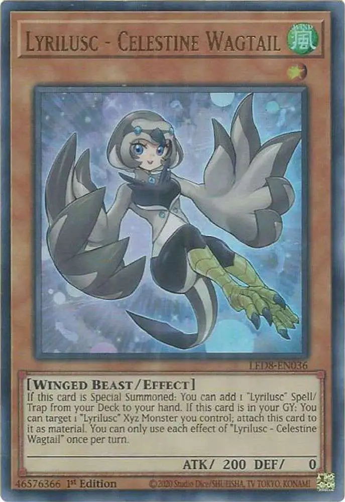 YuGiOh Trading Card Game Legendary Duelists: Synchro Storm Ultra Rare Lyrilusc - Celestine Wagtail LED8-EN036