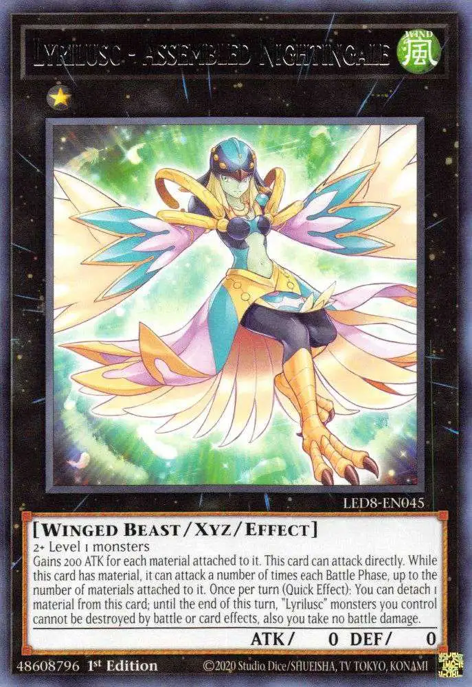yugioh lyrilusc cards Yugioh Lyrilusc Ensemblue Robin LED8-EN037 Ultra Rare 1st Edition Near