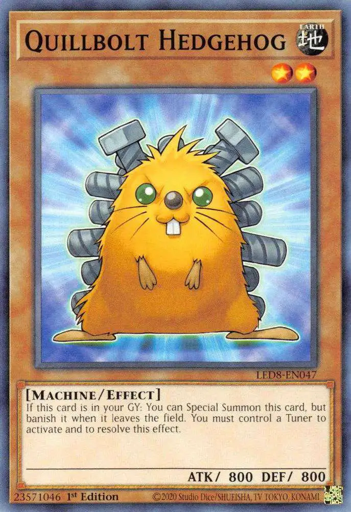 YuGiOh Trading Card Game Legendary Duelists: Synchro Storm Common Quillbolt Hedgehog LED8-EN047