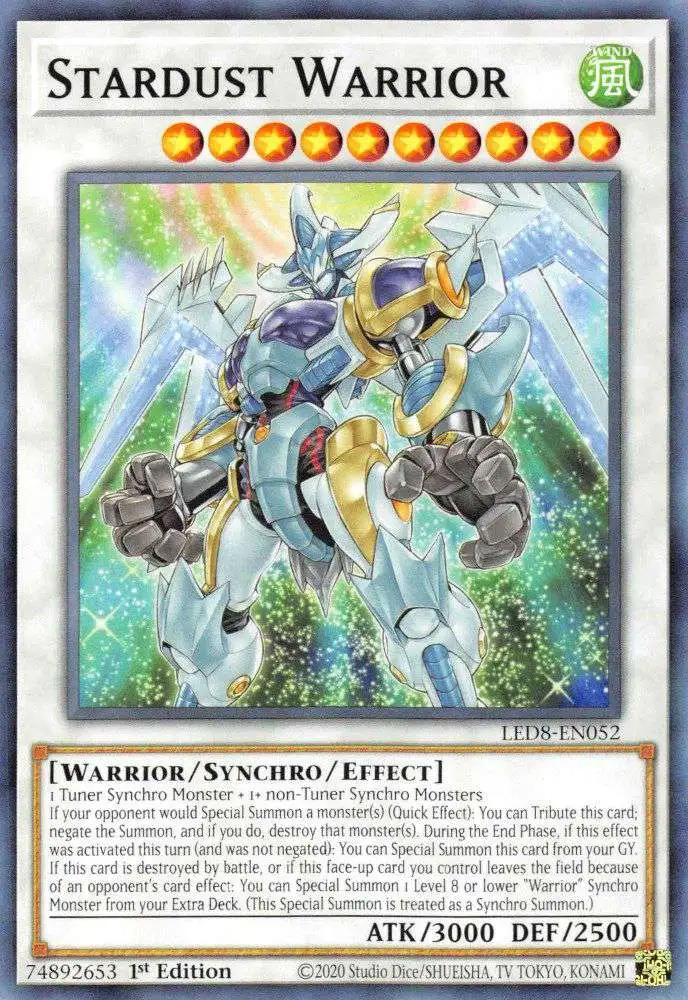 YuGiOh Trading Card Game Legendary Duelists: Synchro Storm Common Stardust Warrior LED8-EN052