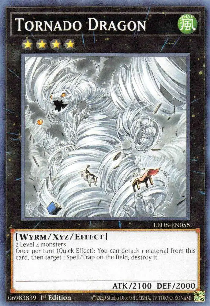 YuGiOh Trading Card Game Legendary Duelists: Synchro Storm Common Tornado Dragon LED8-EN055