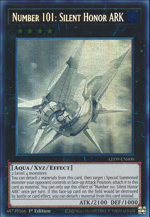 YuGiOh Trading Card Game Legendary Duelists Duels From The Deep Ghost Rare Number 101: Silent Honor ARK LED9-EN000