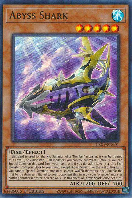 YuGiOh Trading Card Game Legendary Duelists Duels From The Deep Ultra Rare Abyss Shark LED9-EN001