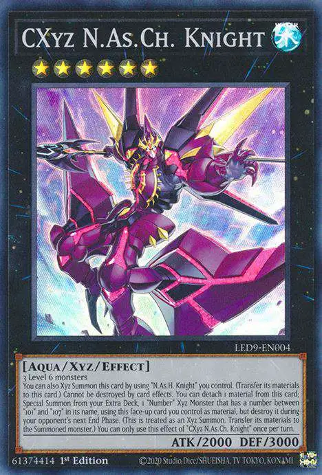 YuGiOh Trading Card Game Legendary Duelists Duels From The Deep Super Rare CXyz N.As.Ch. Knight LED9-EN004
