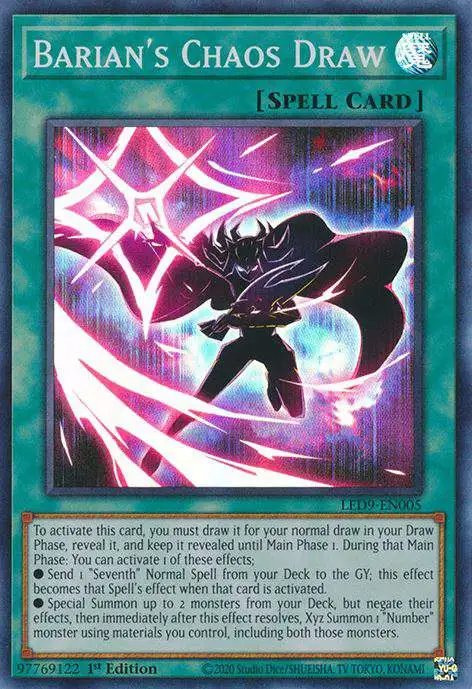 YuGiOh Trading Card Game Legendary Duelists Duels From The Deep Single Card  Super Rare Barians Chaos Draw LED9-EN005 - ToyWiz