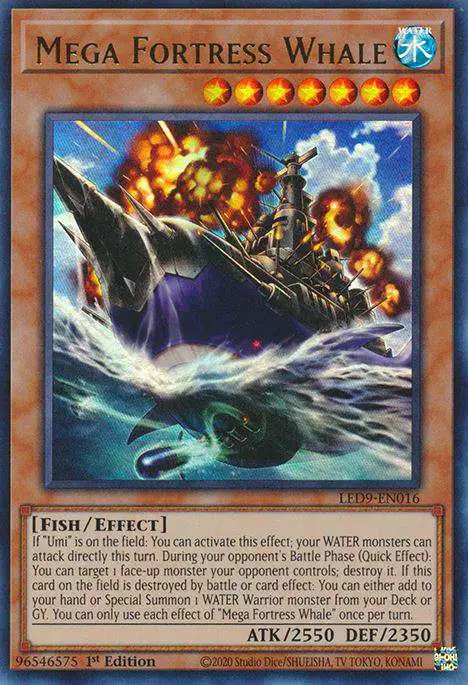 YuGiOh Trading Card Game Legendary Duelists Duels From The Deep Ultra Rare Mega Fortress Whale LED9-EN016