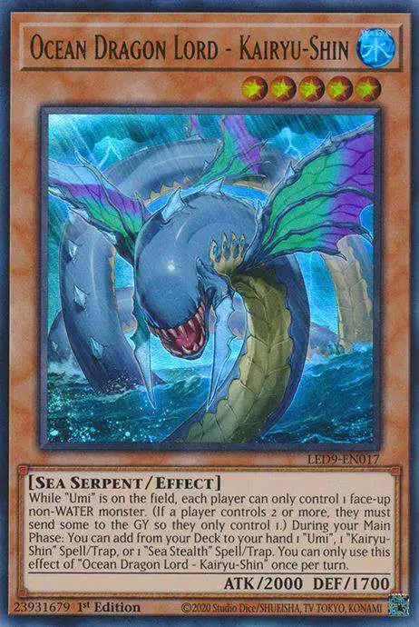 YuGiOh Trading Card Game Legendary Duelists Duels From The Deep Ultra Rare Ocean Dragon Lord - Kairyu-Shin LED9-EN017