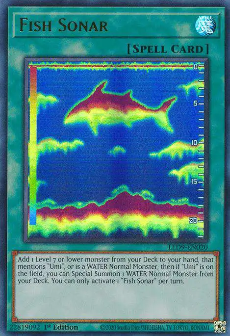 YuGiOh Trading Card Game Legendary Duelists Duels From The Deep Ultra Rare Fish Sonar LED9-EN020