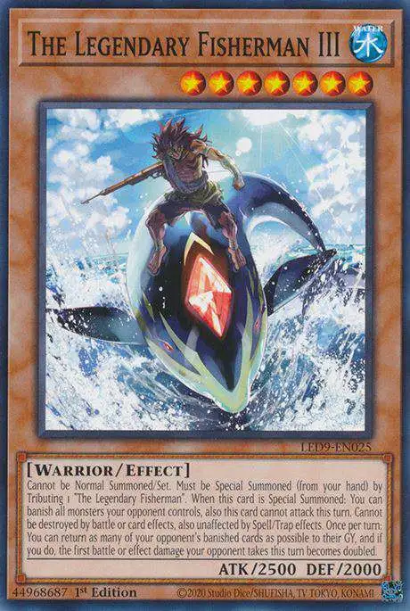 YuGiOh Trading Card Game Legendary Duelists Duels From The Deep Common The Legendary Fisherman III LED9-EN025
