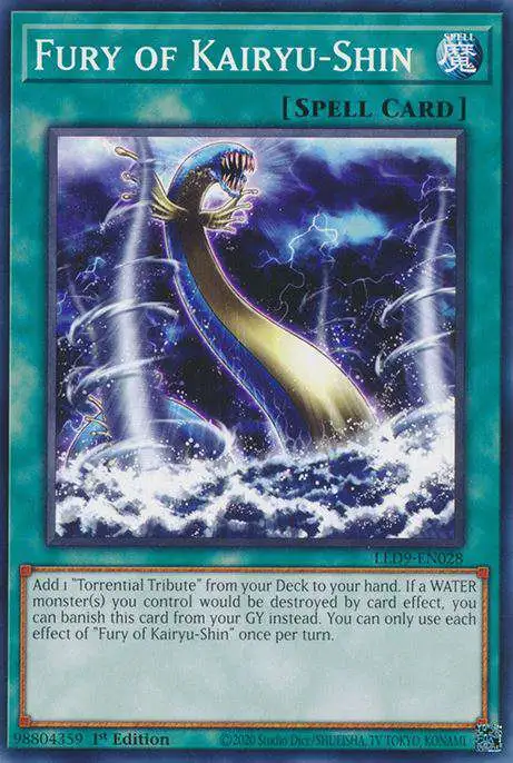 YuGiOh Trading Card Game Legendary Duelists Duels From The Deep Common Fury of Kairyu-Shin LED9-EN028
