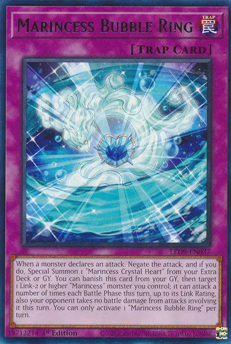 YuGiOh Trading Card Game Legendary Duelists Duels From The Deep Rare Marincess Bubble Ring LED9-EN037