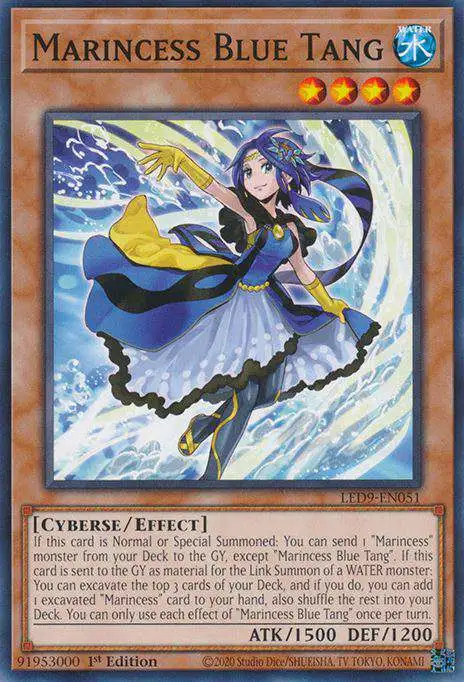 yugioh marincess deck Trading Card Game Legendary Duelists Duels From The Deep Single Card Common Blue Tang LED9-EN051 Yugioh LED9 Marincess Low Rarity