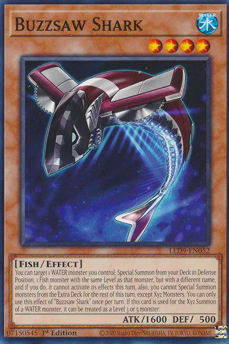 YuGiOh Trading Card Game Legendary Duelists Duels From The Deep Common Buzzsaw Shark LED9-EN052