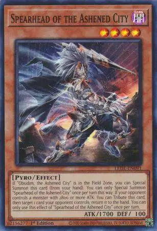 YuGiOh Trading Card Game Legacy of Destruction Super Rare Spearhead of the Ashened City LEDE-EN091 YuGiOh Trading Card Game Legacy of Destruction Super Rare Spearhead of the Ashened City LEDE-EN091