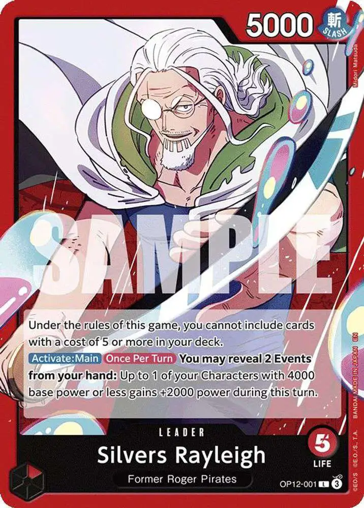 One Piece Trading Card Game Legacy of the Master Leader Silvers Rayleigh OP12-001
