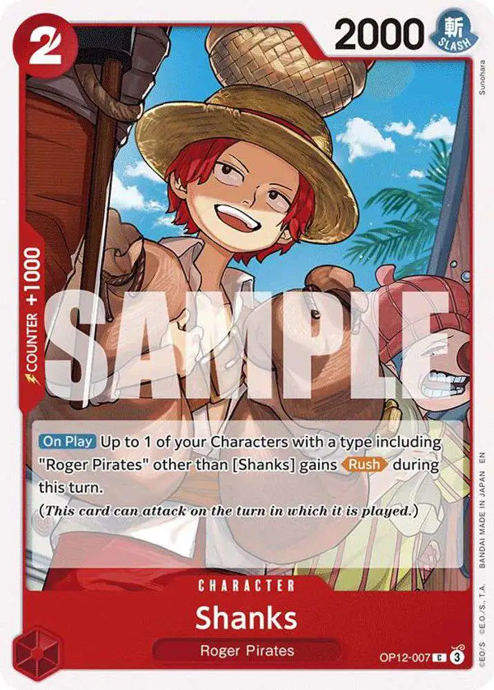 One Piece Trading Card Game Legacy of the Master Common Shanks OP12-007