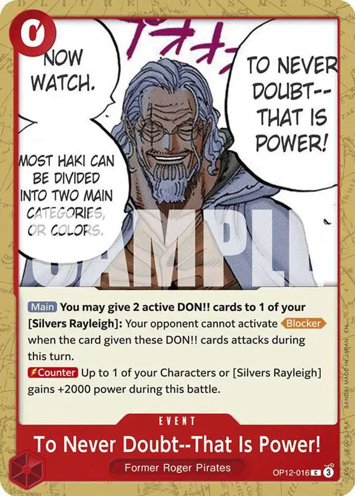 One Piece Trading Card Game Legacy of the Master Common To Never Doubt--That Is Power! OP12-016