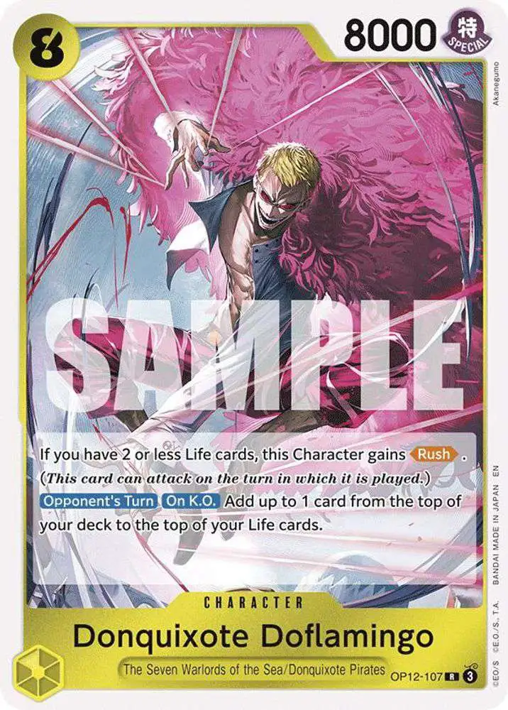 One Piece Trading Card Game Legacy of the Master Single Card Rare Donquixote  Doflamingo OP12-107 - ToyWiz