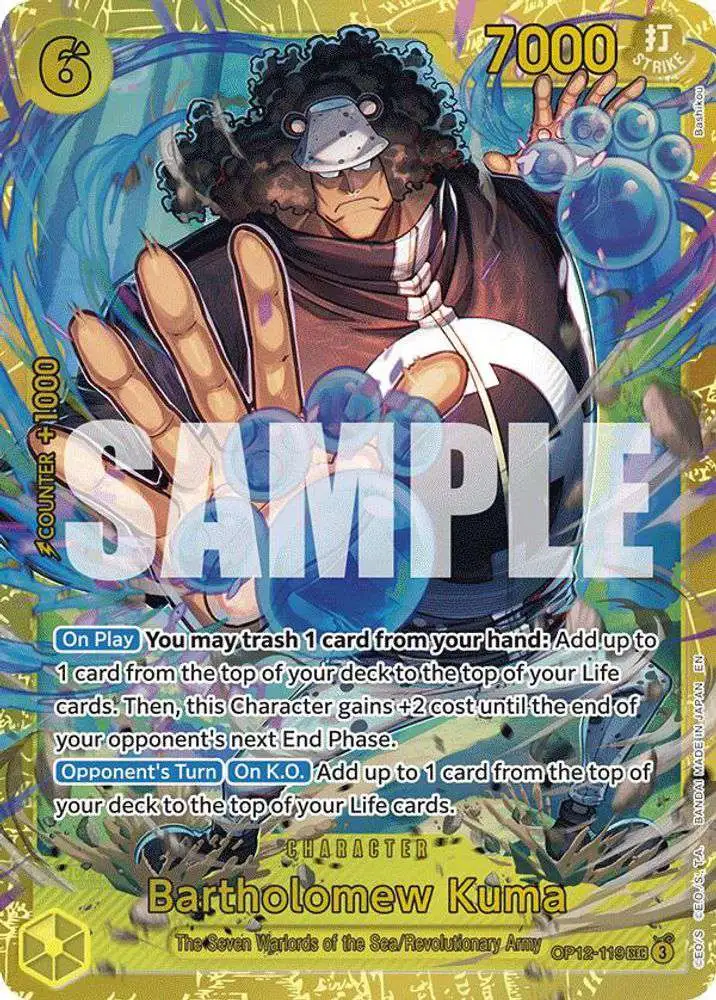 One Piece Trading Card Game Legacy of the Master Secret Rare Bartholomew  Kuma OP12-119