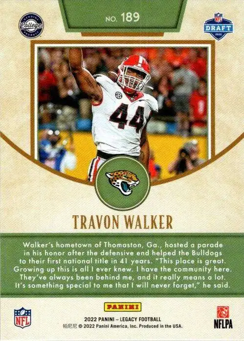 TRAVON WALKER RC 2022 Panini Instant Draft Night ROOKIE /3171#1 NFL Jaguars