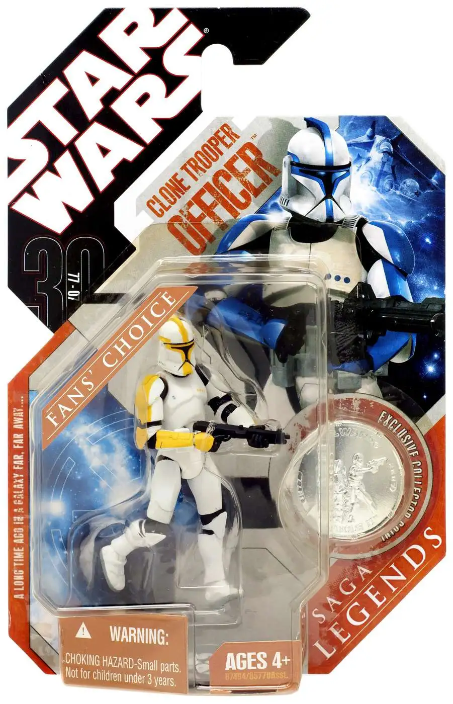 Star Wars Attack of the Clones 2007 Saga Legends (30th Anniversary) Clone  Trooper Officer Action Figure #21 [Yellow Trim]