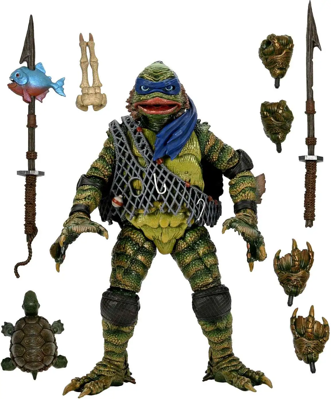 NECA Universal Monsters x Teenage Mutant Ninja Turtles Leonardo as the Creature from the Black Lagoon Action Figure [Ultimate Version]