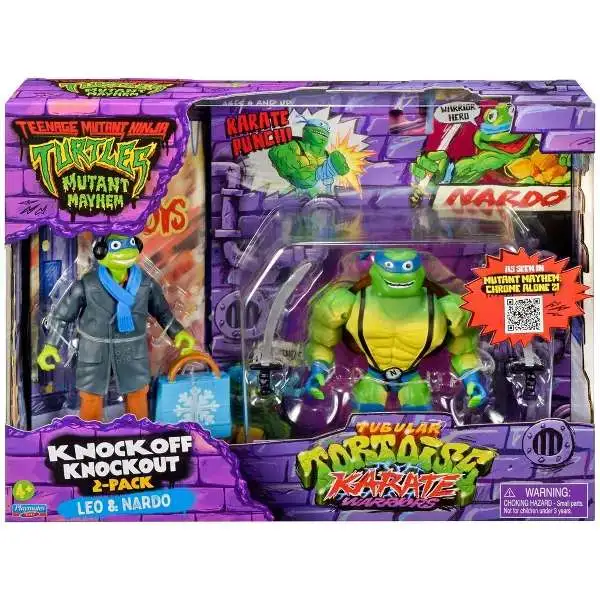 Teenage Mutant Ninja Turtles Mutant Mayhem Tubular Tortoise Karate Warriors Leo & Nardo Action Figure 2-Pack [Knockoff Knockout!]