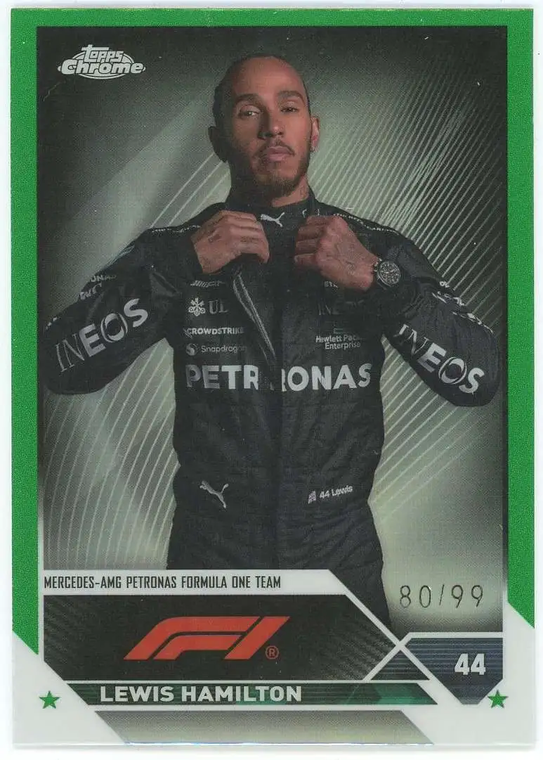 F1 2023 Topps Chrome Formula 1 Single Card Green 8099 Lewis Hamilton 21 -  ToyWiz