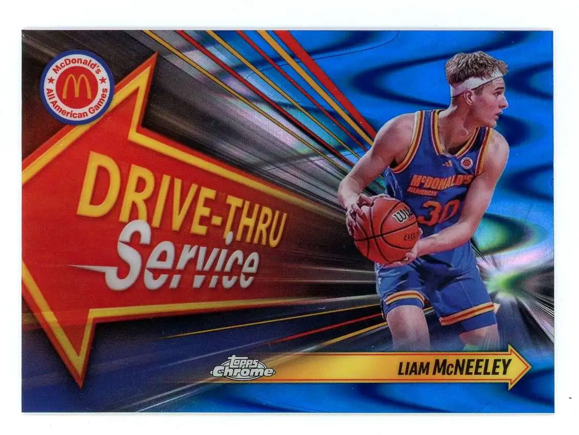 NBA 2024 Topps McDonald's All American Blue Raywave Drive-Thru Service Liam McNeeley DTS-LIM