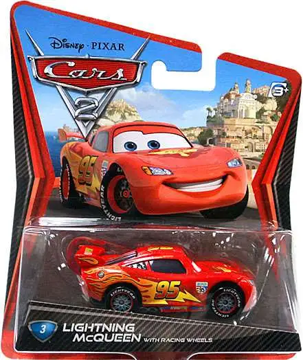 Disney Pixar Cars Cars 2 Main Series Lightning McQueen with Racing Wheels Diecast Car