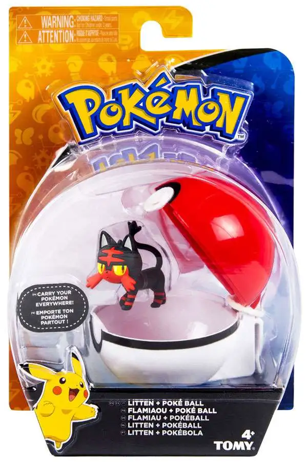 Pokemon Clip n Carry Pokeball Litten & Poke Ball Figure Set