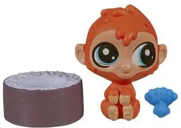 Littlest Pet Shop The Littlest Pets Collection Series 2 Orange Monkey with Bowl 1-Inch [Loose]