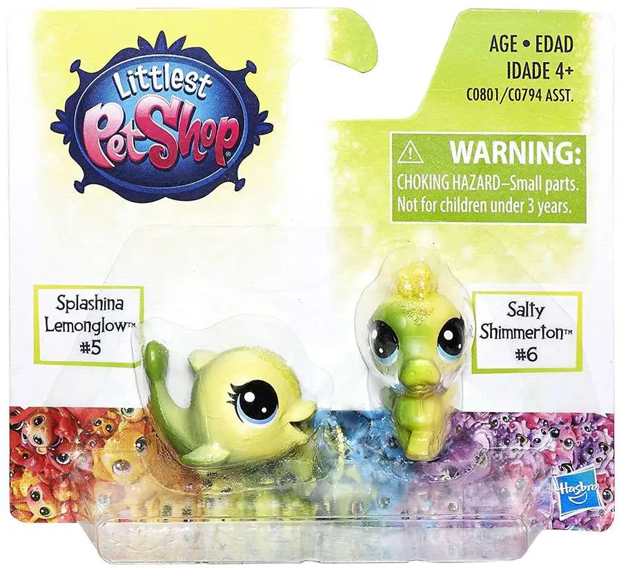 Littlest Pet Shop Rainbow Collection Splashina Lemonglow & Salty Shimmerton Mini Pet 2-Pack #5 & 6 [Loose]