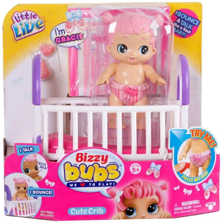 landen wijsvinger bubbel Little Live Pets Bizzy Bubs Cute Crib Gracie Figure Moose Toys - ToyWiz