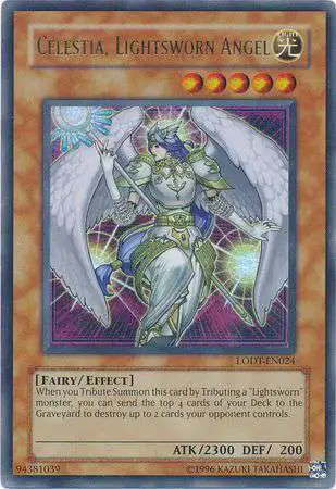 YuGiOh GX Trading Card Game Light of Destruction Ultra Rare Celestia,  Lightsworn Angel LODT-EN024