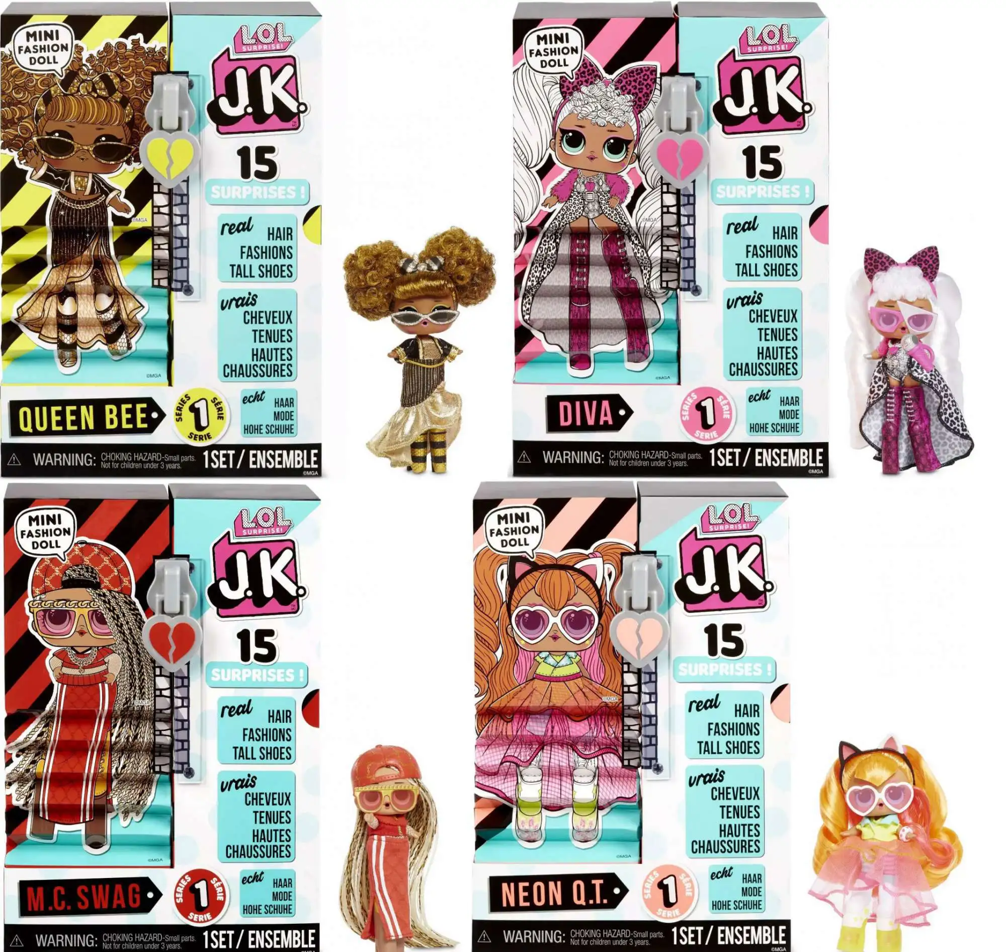 LOL Surprise JK Mini Fashion Doll Queen Bee With 15 Surprises Including ...