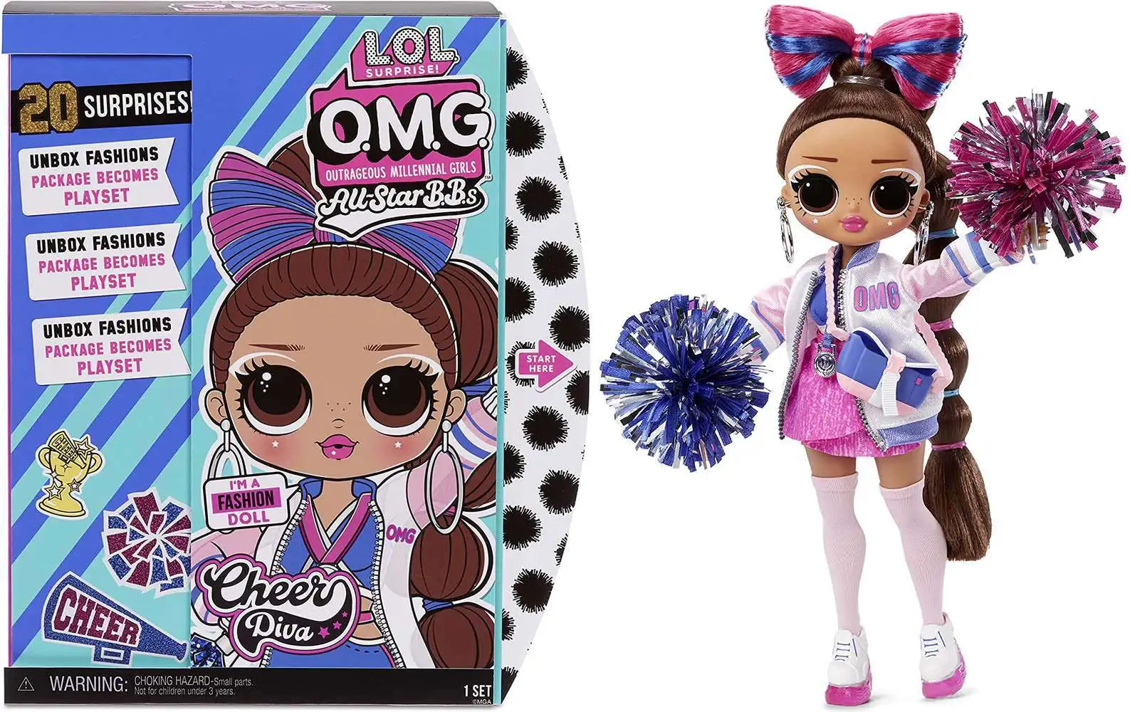 LOL Surprise OMG All-Star B.B.s Cheer Diva Fashion Doll [Damaged Package]
