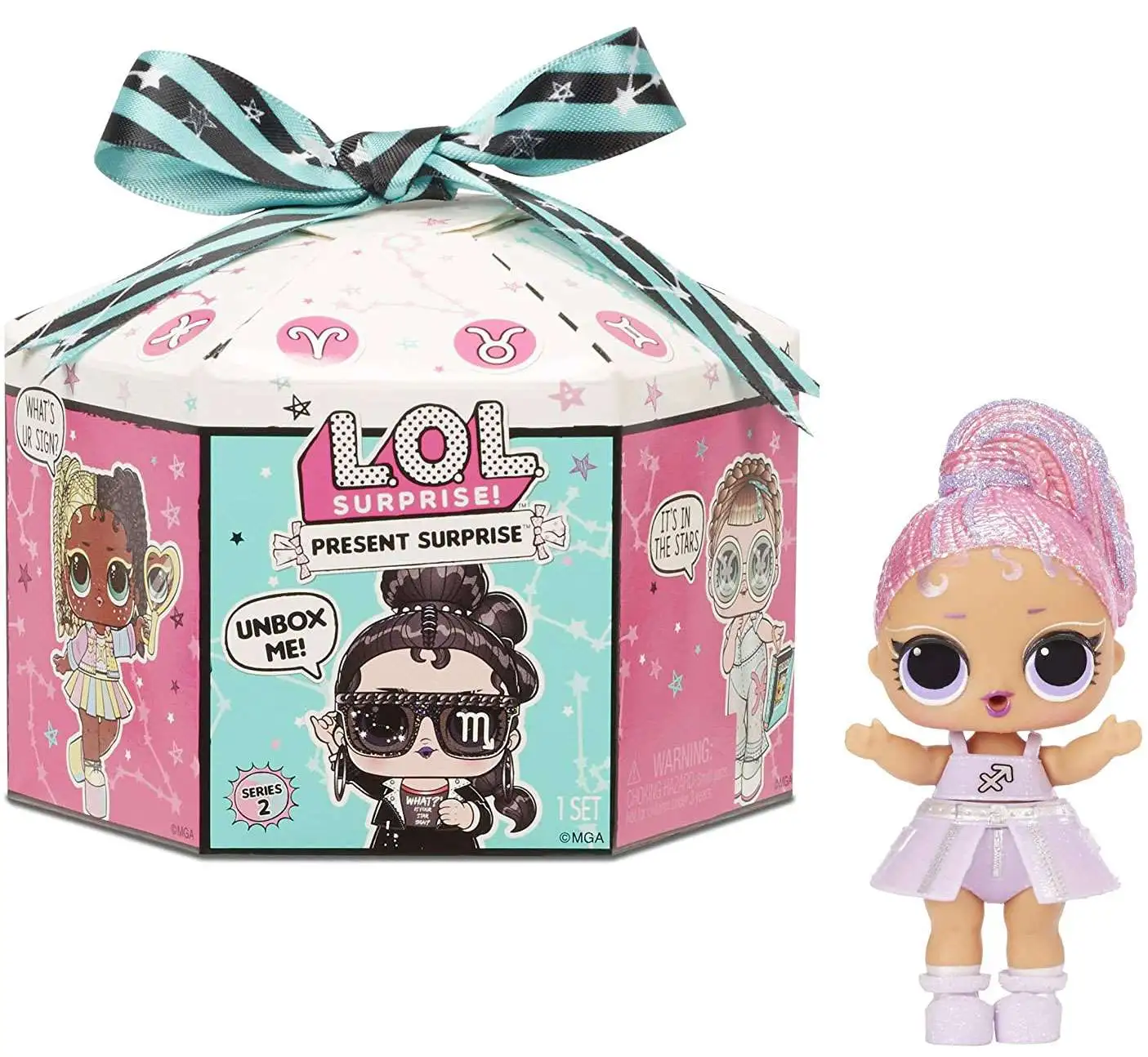 LOL Deluxe Present Surprise Pink Exclusive MISS PARTAY Big Sister Doll & Pet Pup 