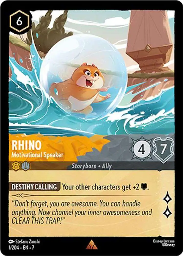 Disney Lorcana Trading Card Game Archazias Island Single Card Rare Rhino -  Motivational Speaker 1 - ToyWiz