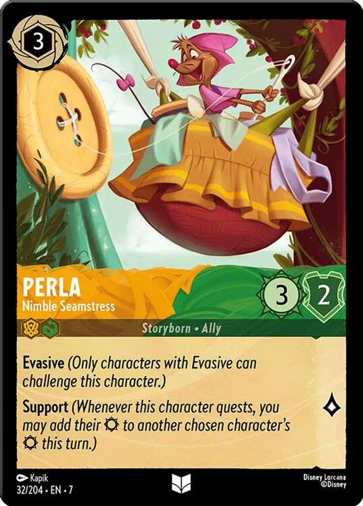 Disney Lorcana Trading Card Game Archazia's Island Uncommon Foil Perla -  Nimble Seamstress #32