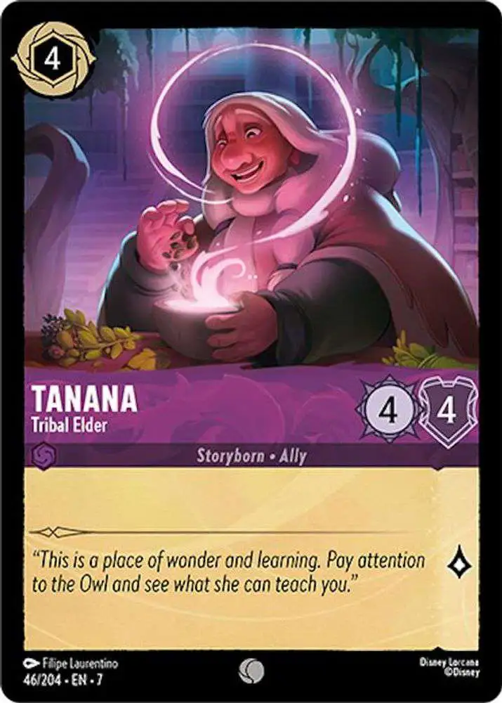 Disney Lorcana Trading Card Game Archazia's Island Common Foil Tanana - Tribal Elder #46
