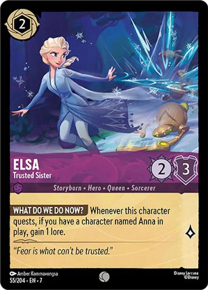 Disney Lorcana Trading Card Game Archazia's Island Common Elsa - Trusted Sister #55