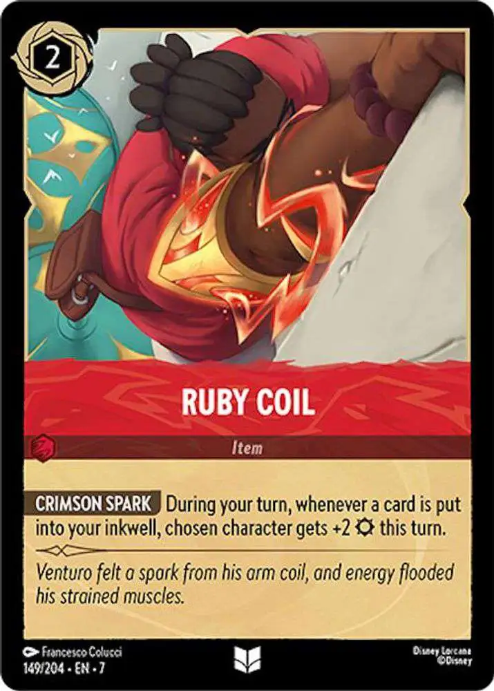 Disney Lorcana Trading Card Game Archazias Island Single Card Uncommon Ruby  Coil 149 - ToyWiz