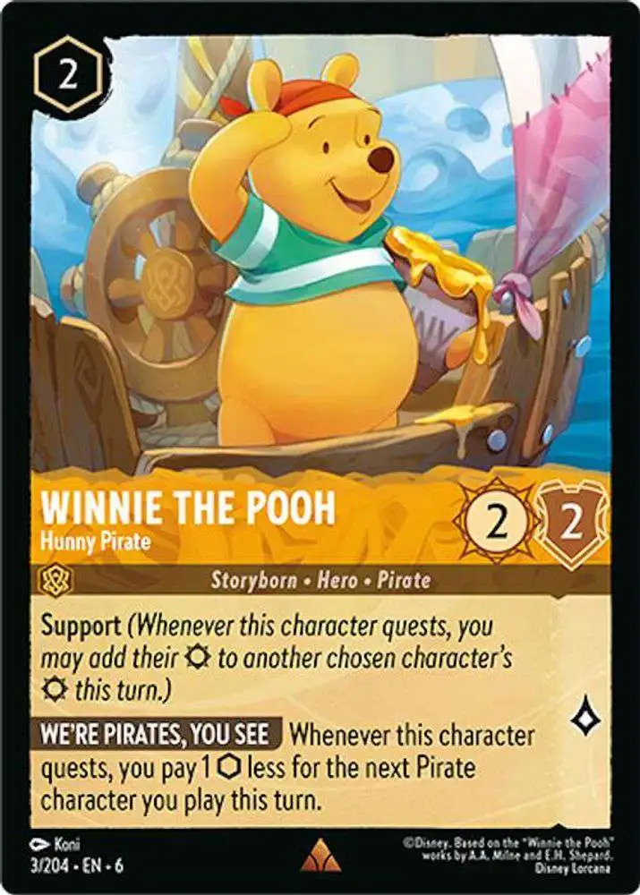 Disney Lorcana Trading Card Game Azurite Sea Rare Winnie the Pooh - Hunny  Pirate #3