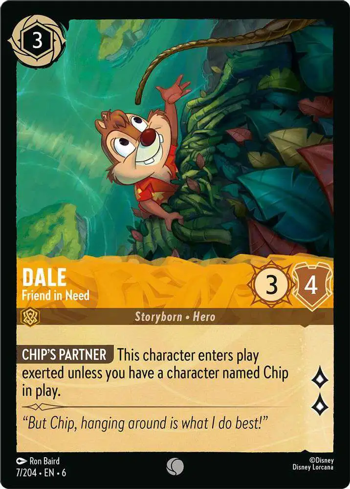 Disney Lorcana Trading Card Game Azurite Sea Common Dale - Friend in Need #7
