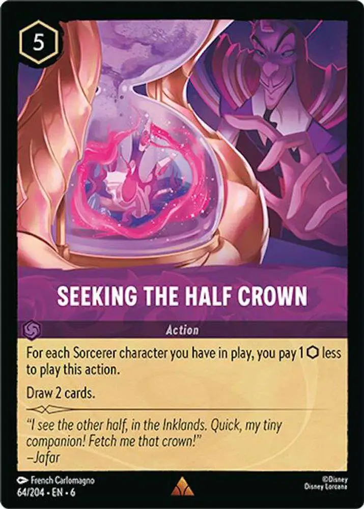 Disney Lorcana Trading Card Game Azurite Sea Rare Seeking the Half Crown #64 Disney Lorcana Trading Card Game Azurite Sea Rare Seeking the Half Crown #64
