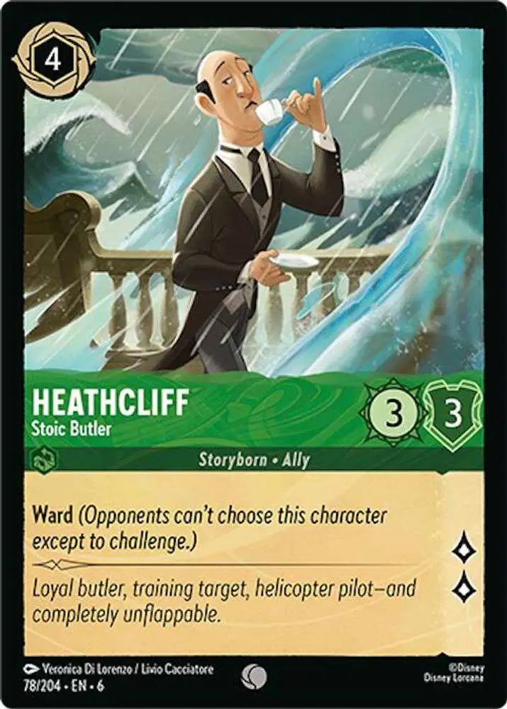 Disney Lorcana Trading Card Game Azurite Sea Single Card Common Heathcliff  - Stoic Butler 78 FOIL - ToyWiz